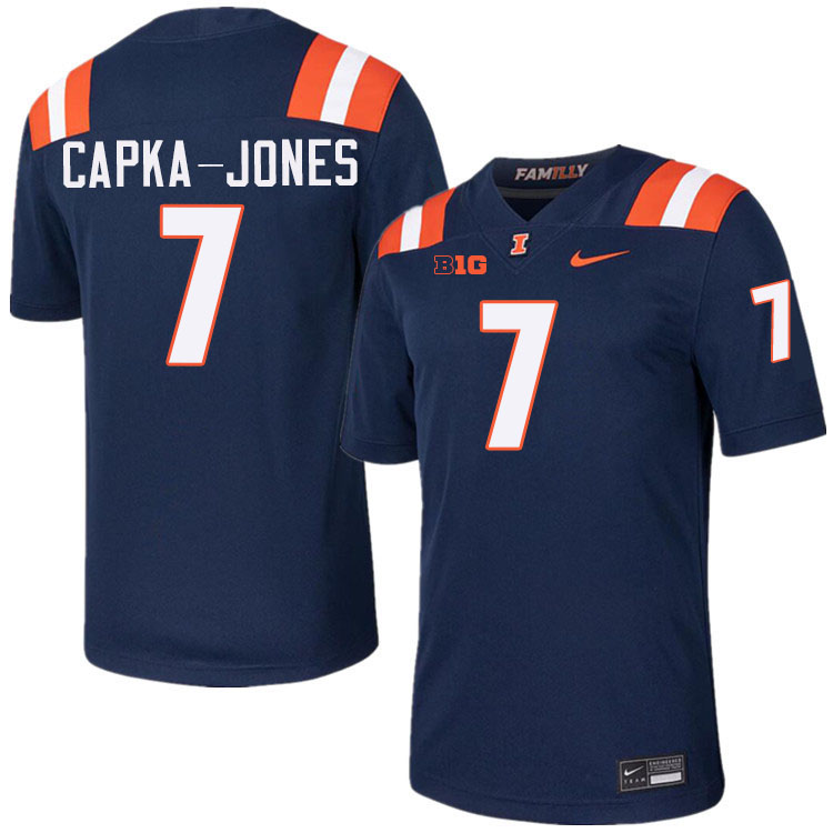 #7 Alexander Capka-Jones Illinois Fighting Illini Football Jersey,Uniforms-Navy